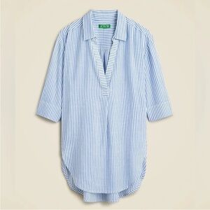 J Crew Popover shirt in striped airy gauze XS Blue White